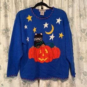 Halloween sweater black cat L